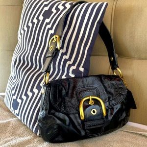 Coach Patent Black leather shoulder bag
